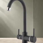 Baston Model 3 Yollu Arıtmalı Mutfak Bataryası Siyah